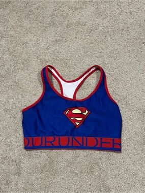 Under Armour Blue and Red Superman Sports Bra